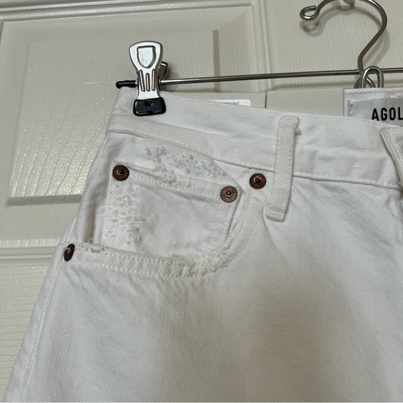 [BNWT] Agolde Riley High Rise Straight Leg Cropped Distressed in White - Sz 24 - Picture 6 of 16